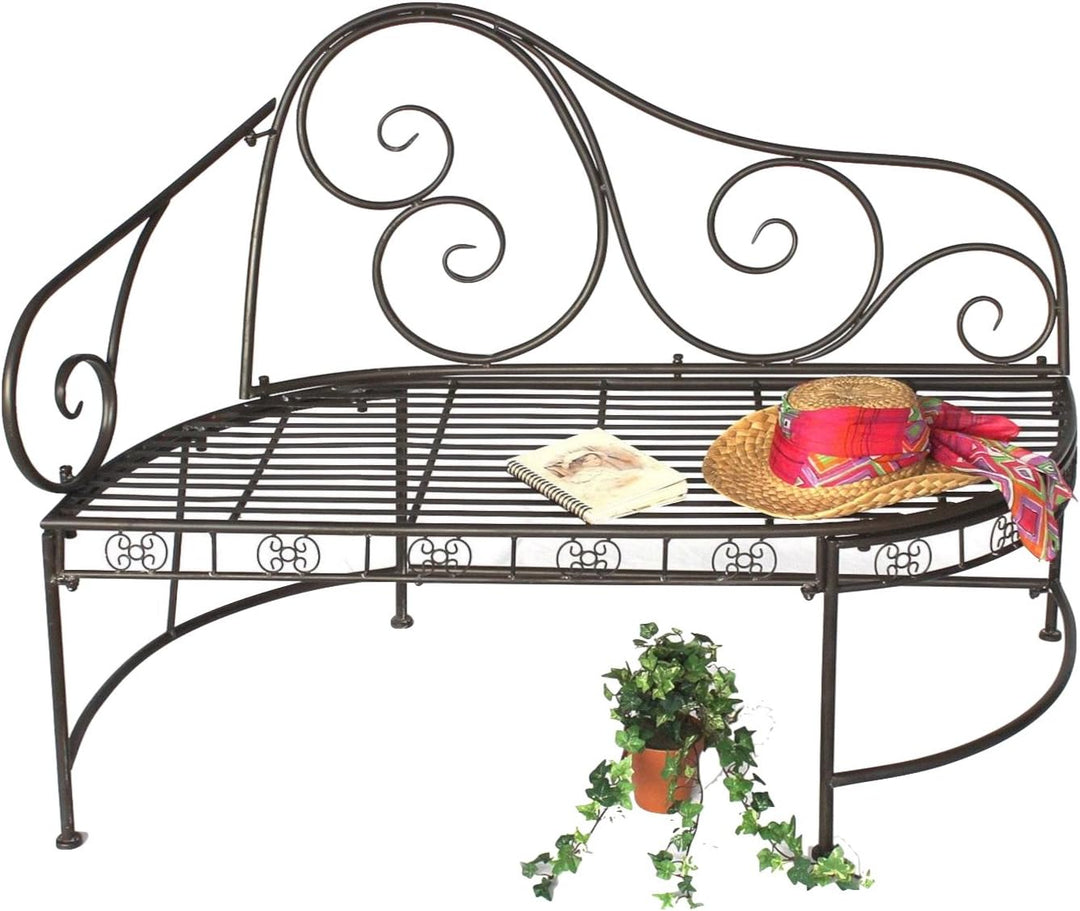 DanDiBo Gartenbank Metall Wetterfest Braun 120 cm Bank Sitzbank 2-Sitzer DY140486 Metallgartenbank m