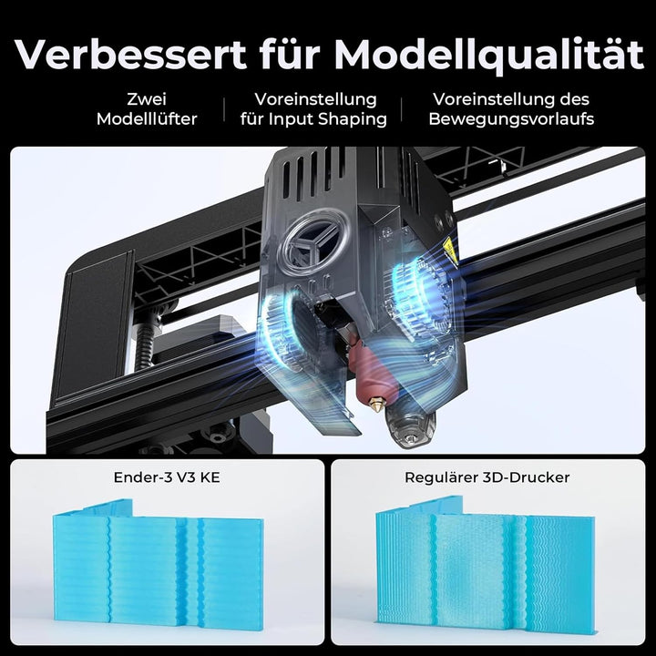 Creality Ender-3 V3 KE 3D Drucker, 500mm/s schnellere Druckgeschwindigkeit FDM Drucker mit Auto-Nive