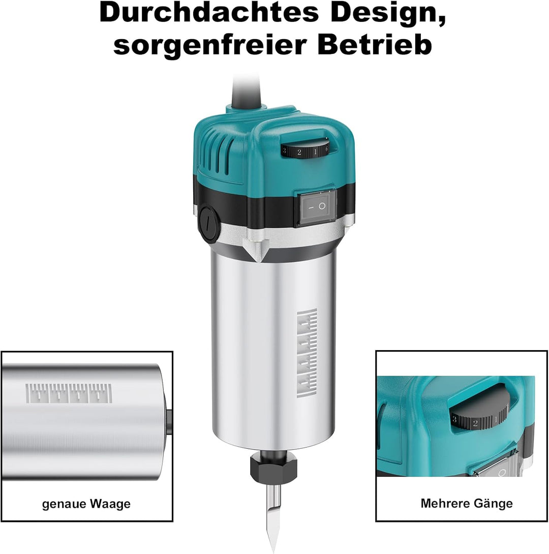 Twotrees 800W CNC Frässpindel, 30.000 Max. U/min mit Level 6 Geschwindigkeitsregelung, 65mm Handfräs