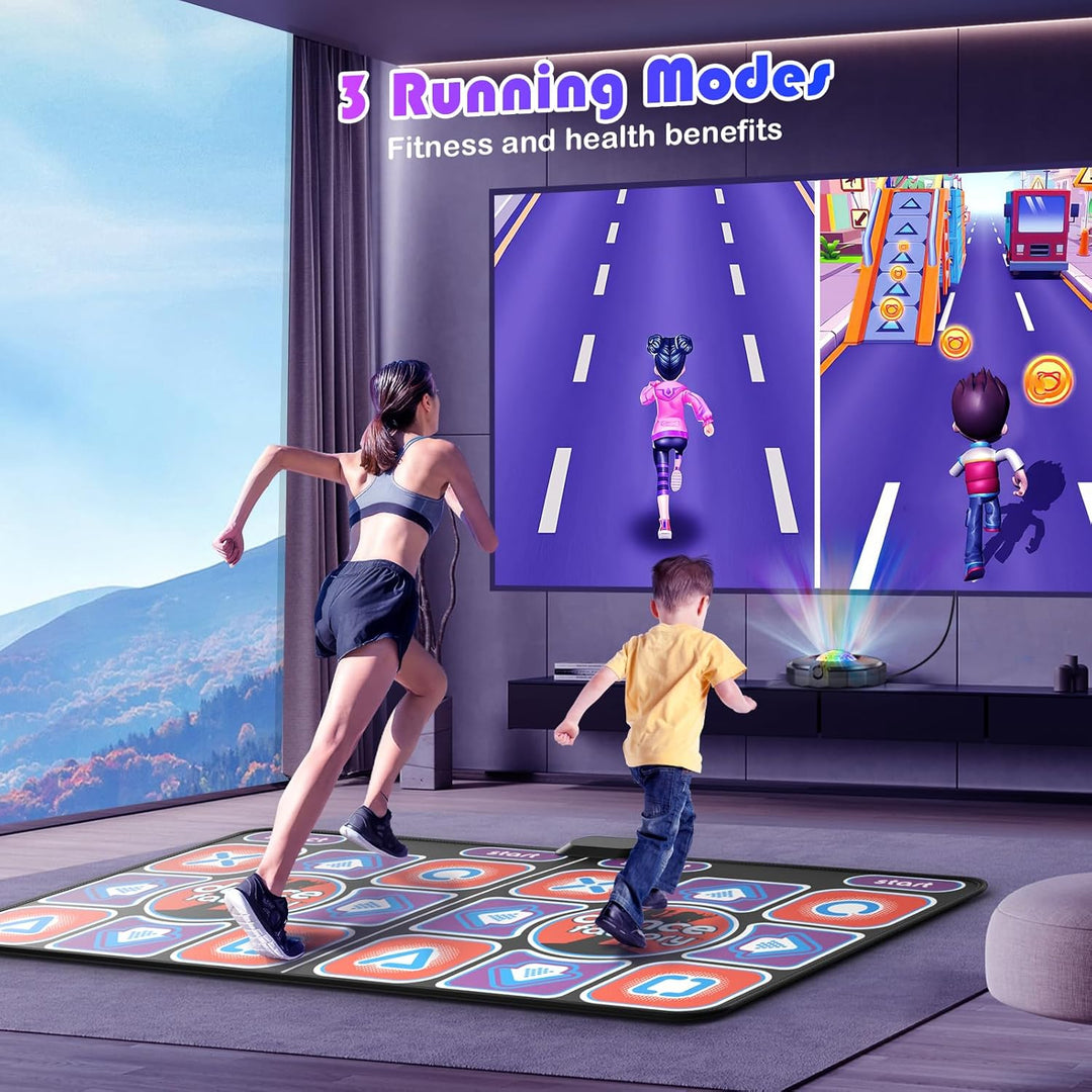 Tanzmatte für TV mit Kamera, Doppel-Tanzmatte für Kinder und Erwachsene, Dance Mat mit 4-Taste, 6-Ta