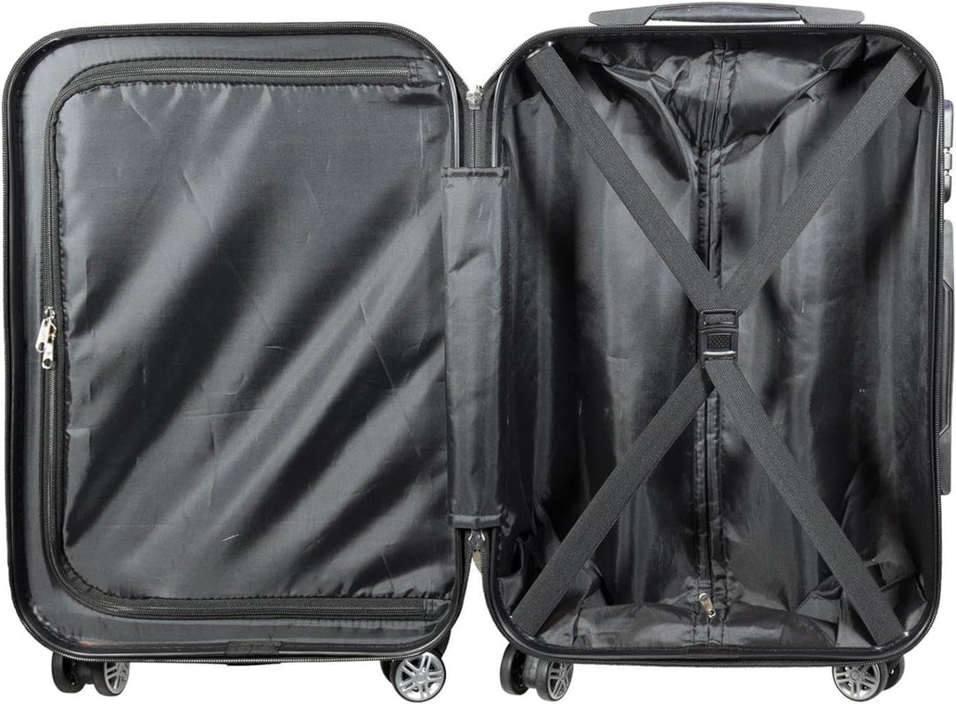 Hartschalen Koffer Trolley mit hochwertigem Motiv Print NY Skyline mit Dehnfalte, Grösse L