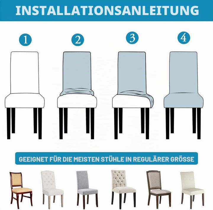 KELUINA Stretch wasserdichte Jacquard mit langem Gitter Esszimmer Stuhlhussen Home Decor, Stuhlhusse