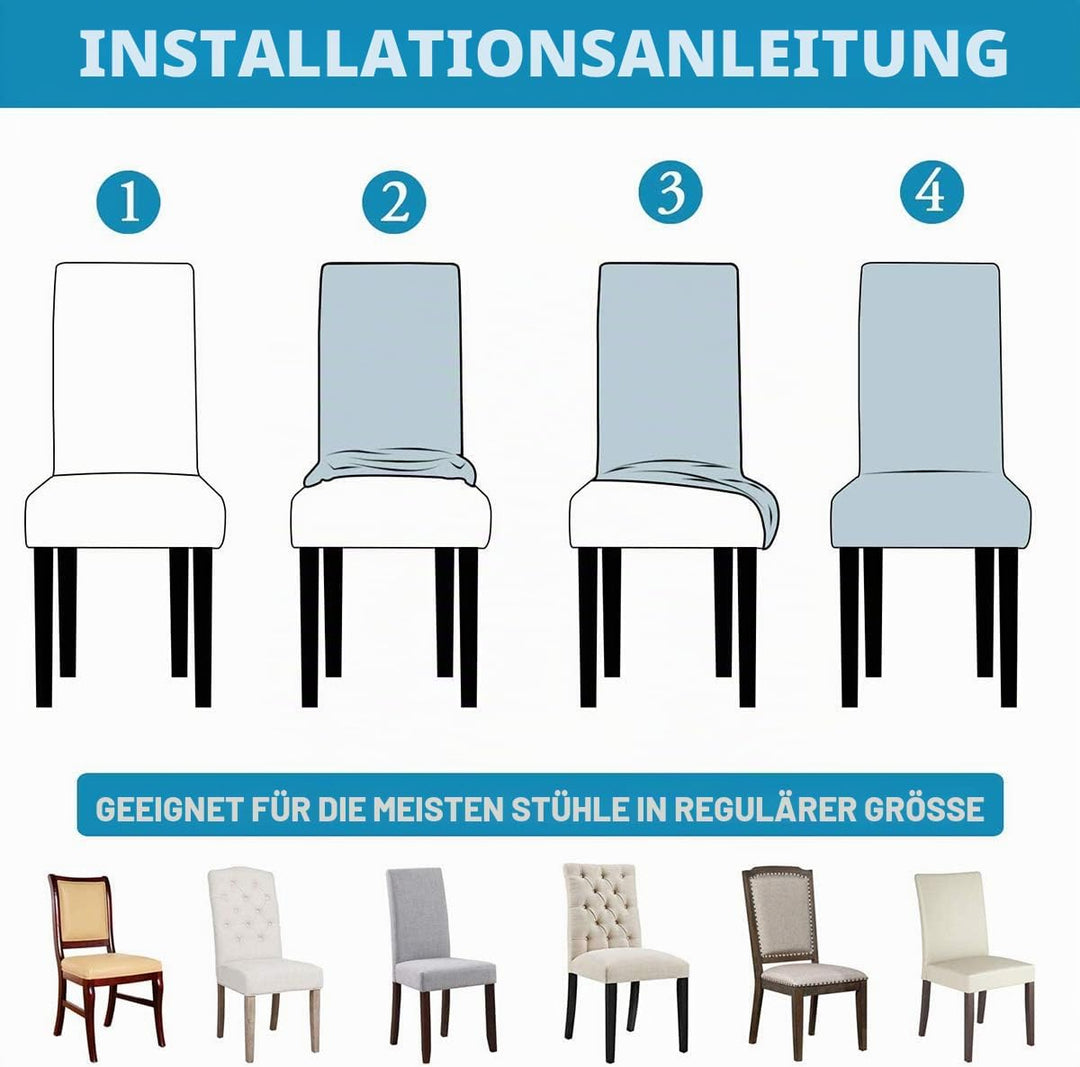 KELUINA Stretch wasserdichte Jacquard mit langem Gitter Esszimmer Stuhlhussen Home Decor, Stuhlhusse