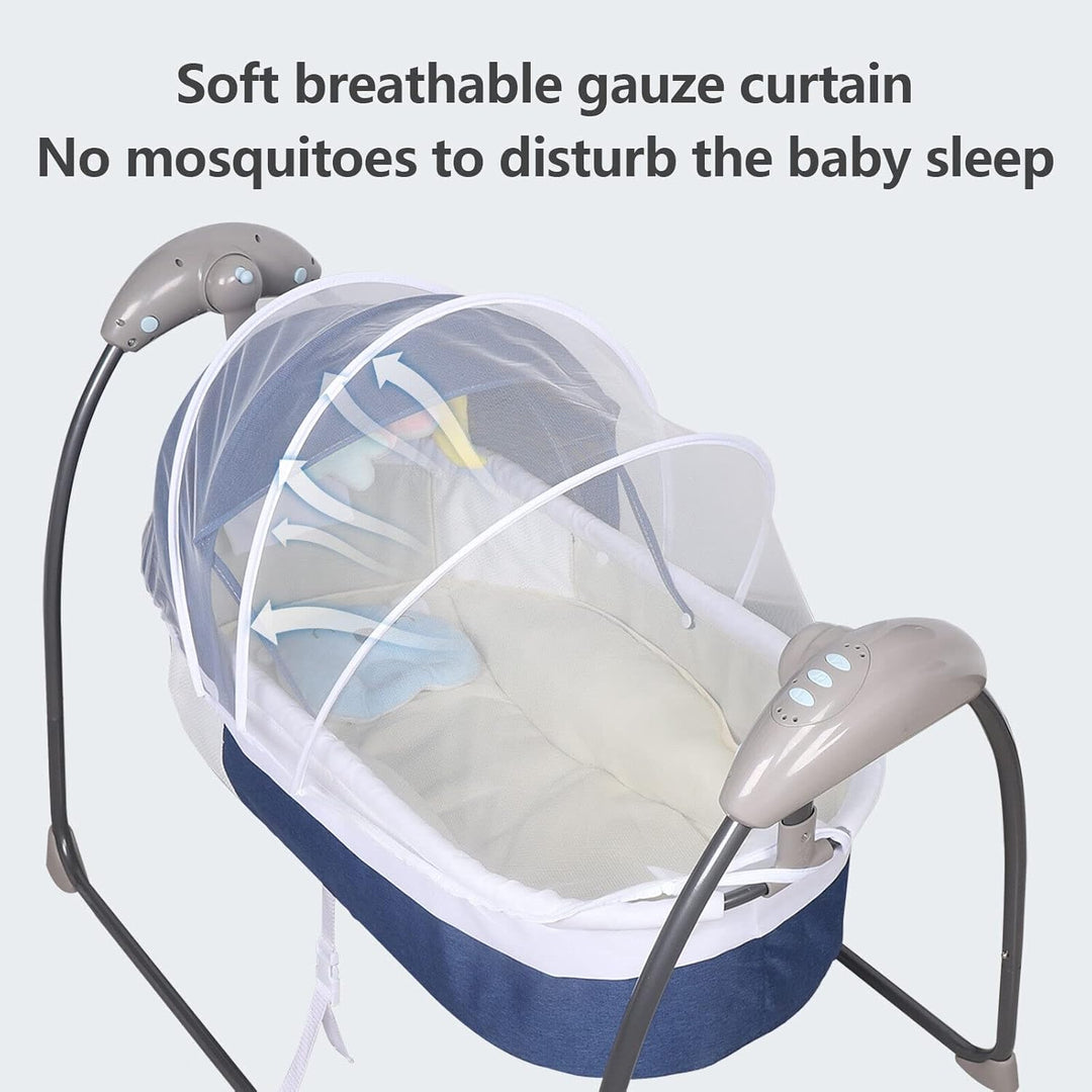 Babyschaukel, Tragbare Babywippe mit Fernbedienung Elektrisch Baby Wippe Schaukel 5 Schaukelgeschwin