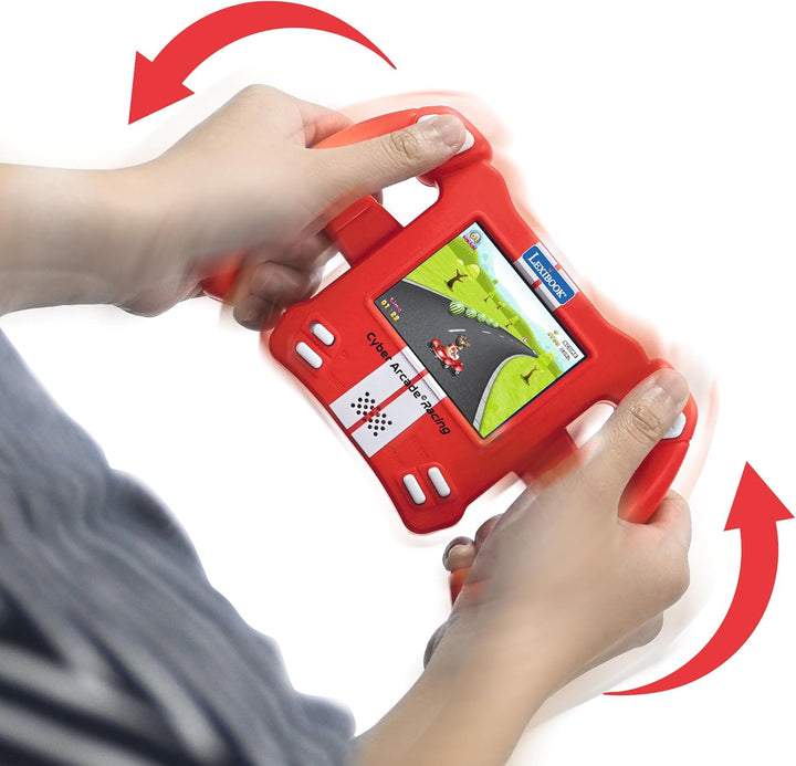 Lexibook, Cyber Arcade Racing, Bewegungsgesteuerte Rennkonsole, 30 Renn-, Action- und Puzzlespiele,