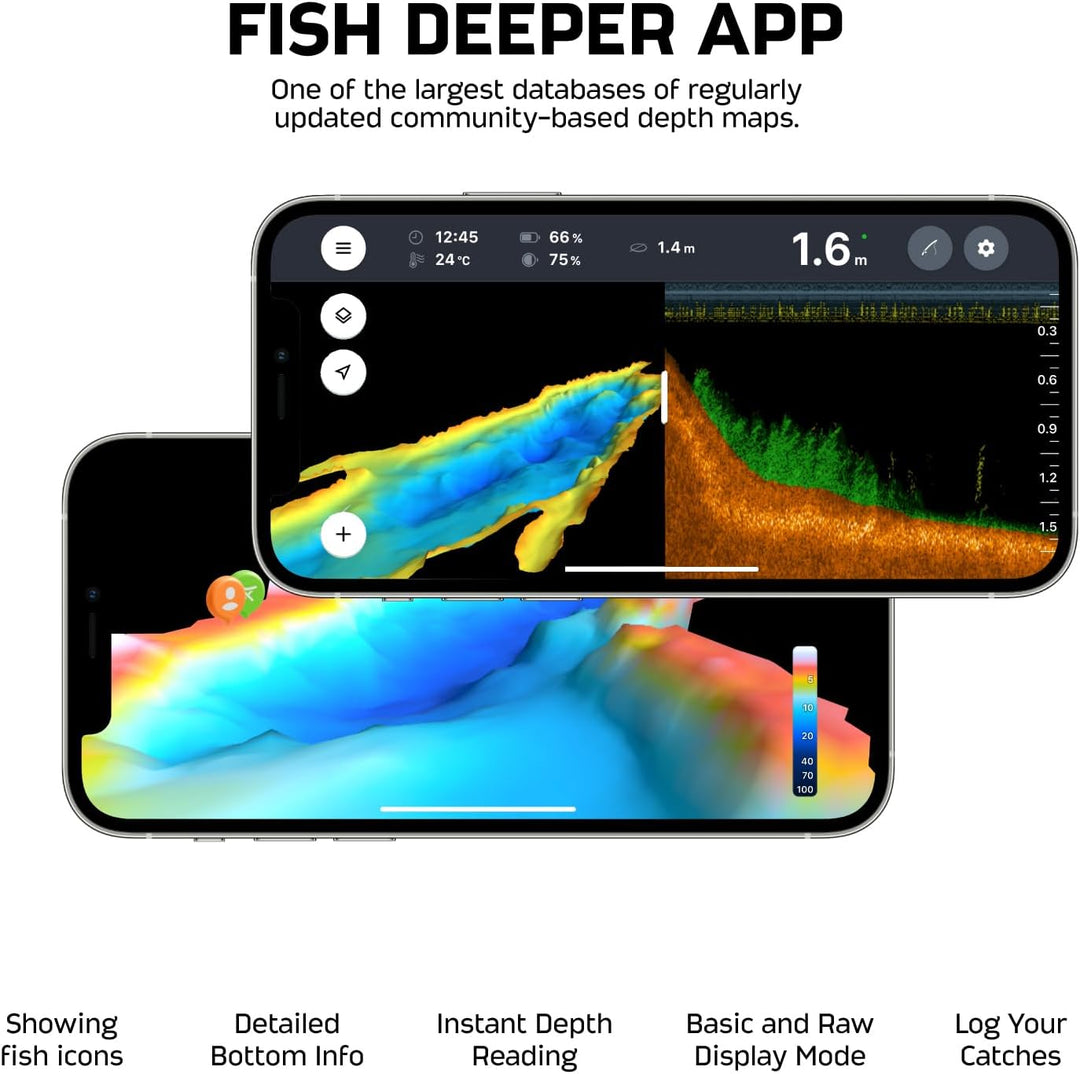 Deeper Chirp+ 3 Castable GPS Sonar - Tragbarer Fisch- und Tiefenfinder zum Bootsangeln, Eisangeln, U