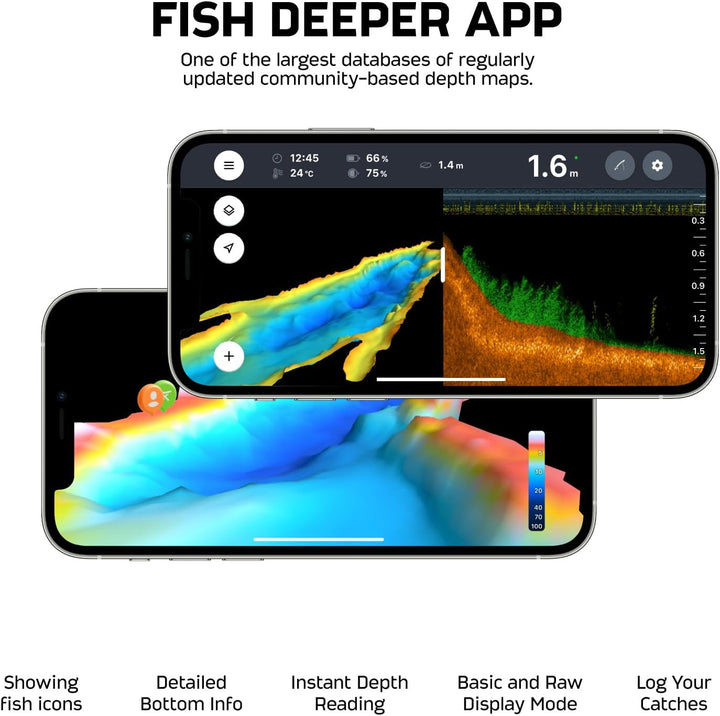 Deeper Chirp+ 3 Castable GPS Sonar - Tragbarer Fisch- und Tiefenfinder zum Bootsangeln, Eisangeln, U