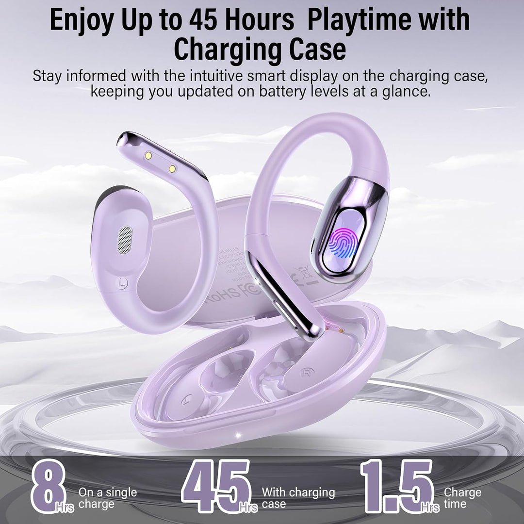 3 in 1 Open Ear KI Übersetzer Kopfhörer, 165 Sprachen &amp; 8 Modi Lila | 45Std Übersetzungskopfhörer mi