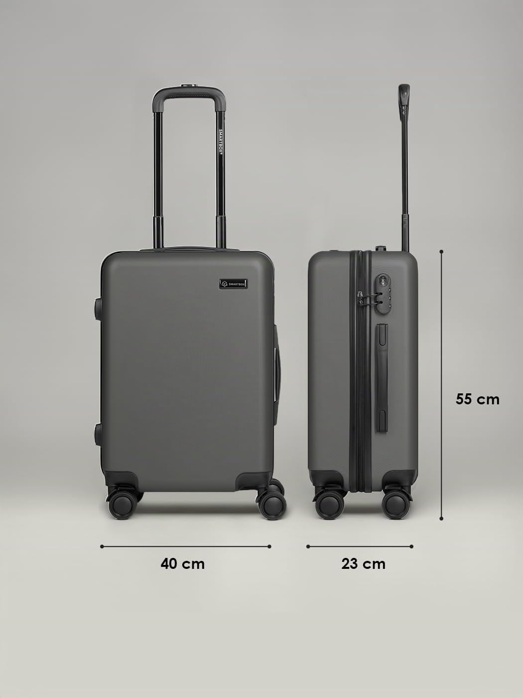 SMARTBOX Hartschalen-Kabinenkoffer 55x40x23 cm ABS 4-Doppelrollen | Edition 05, Volumen 41 L, Zahlen