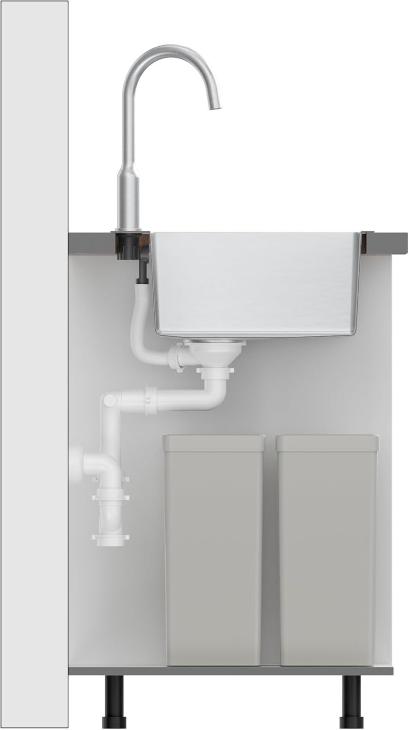QUADRON | RUSSEL 116 | Einbeckenspüle | Masse: 62 x 48 x 20 cm | Passt in eine Schrankbreite: 45 cm
