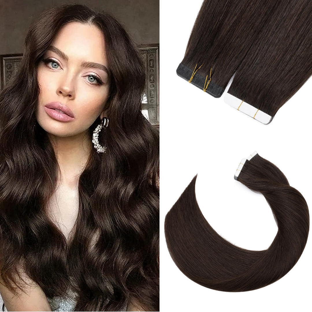 Silk-co Tape in Extensions Echthaar 30g, 20stk leicht Tape Extensions Echthaar, Remy Haarverlängerun