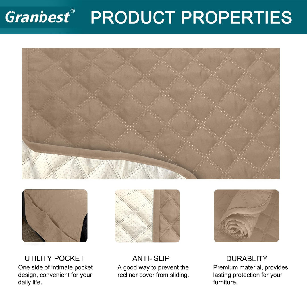 Granbest Wasserabweisende Recliner Stuhl Abdeckung wasserdichte Recliner Stuhl Slipcovers Anti-Rutsc