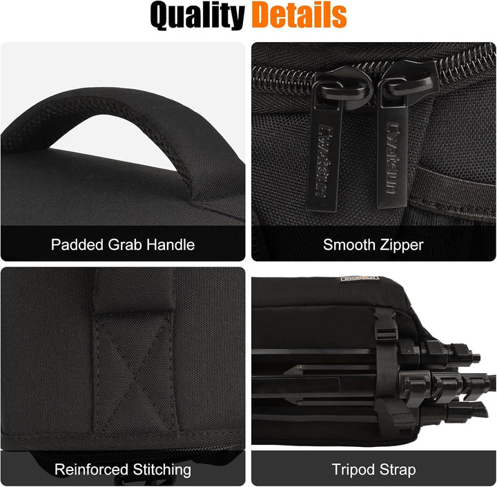 Cwatcun Kameratasche Spiegelreflex Kamera Tasche, wasserdichte Fototasche für Spiegelreflexkameras f