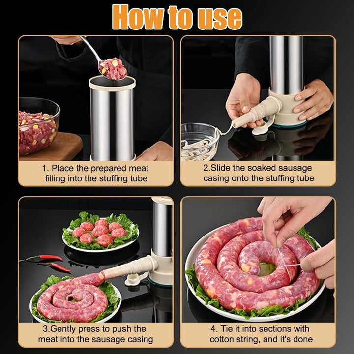 Vertikale Wurstfüller, Manuelle Wurstfüllmaschine, Selbstgemachtes Manuelles Wurstmaschine mit 4 Fül