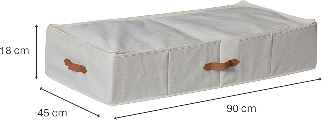 LOVE IT STORE IT Premium Unterbettkommode - Unterbett Aufbewahrungsbox für Bettwäsche - Aus Leinen-B
