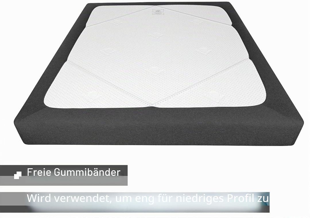 Boxspring-Bezug, King-Size-Grösse, Jersey-Strick und dehnbar, 4 Seiten, Bettrock für Hotel und Zuhau