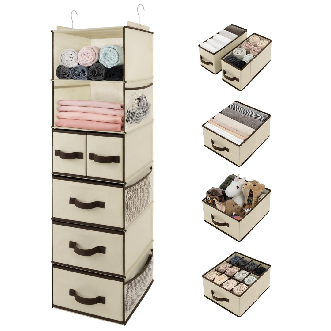 GRANNY SAYS Kleiderschrank Organizer Hängend, 1 Stück Hängeorganizer mit Schubladen, Beige Hängeaufb