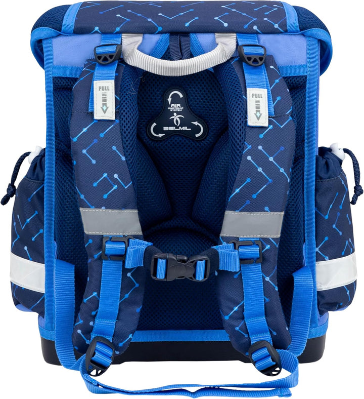 Belmil Classy Schulranzen Set 4 - teilig (403-13/AG/S) Navy Blue Tech, Navy Blue Tech