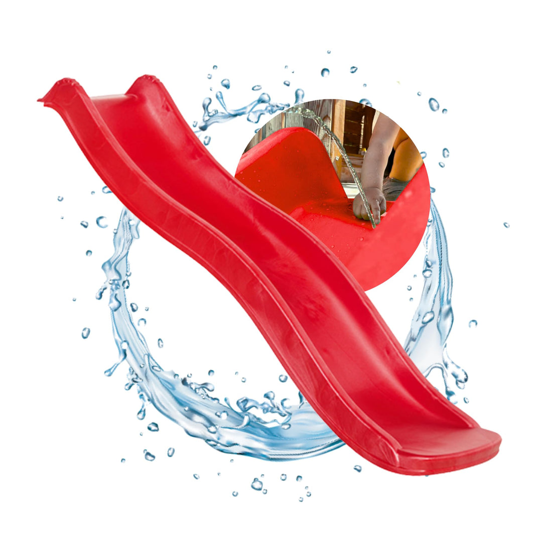 Spielturmking Kinderrutsche Wave 1,75 m Wasserrutsche Spielturm Wellenrutsche Gartenrutsche Anbaurut