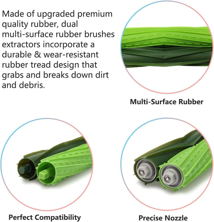 Dual Multi-Surface Gummi Roller Bürsten Teile für Irobot Roomba I & E Serie I7 Plus I7+ E5 E6 Staubs