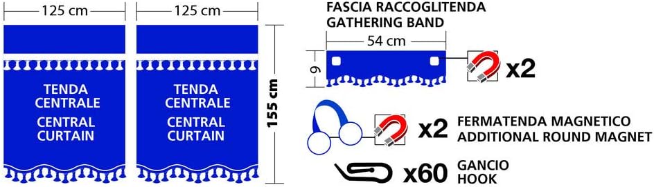Lampa Stromausfall Vorhänge blau für Standard-Kabinen