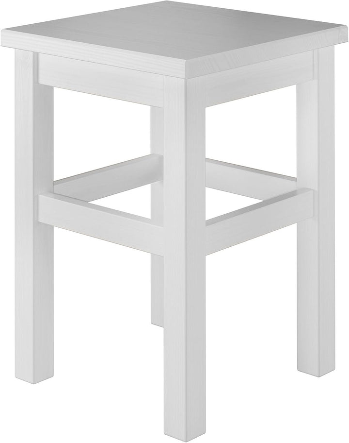 Erst-Holz Holzhocker Massivholzsitz ohne Lehne in Kiefer massiv Natur oder weiss V-90.71-41, Holzart