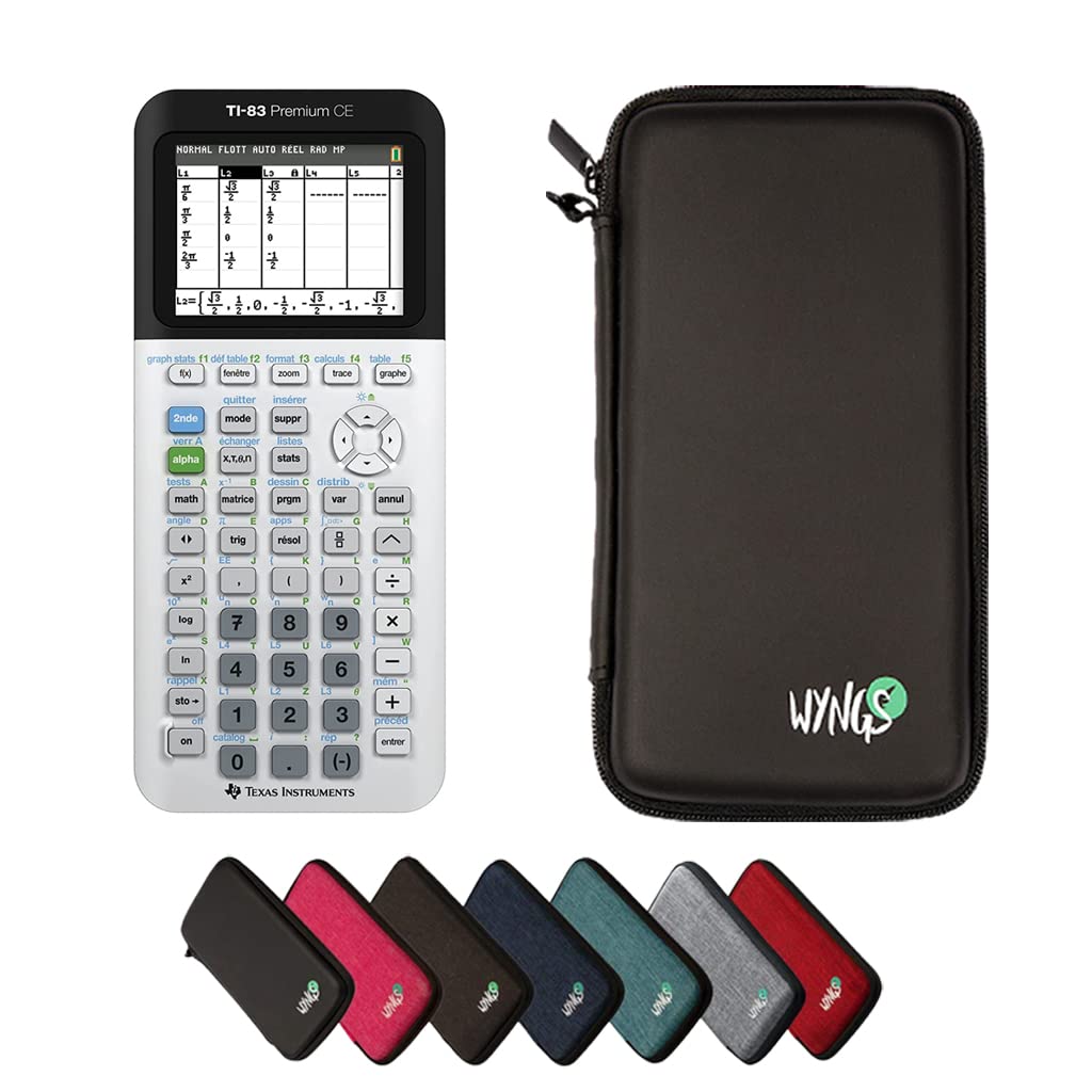 CALCUSO Sparpaket: TI-83Premium CE Grafikrechner + WYNGS Schutztasche schwarz + Erweiterte Garantie