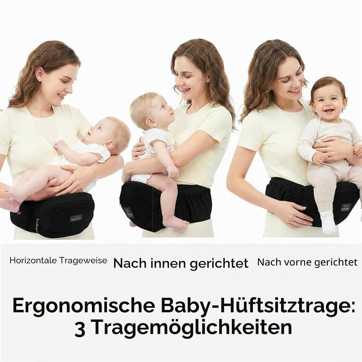 Bebamour Babytrage Hip Seat 0-36 Monate Lightweight 3 in 1 Babytrage Neugeborenes bis Kleinkind HipS