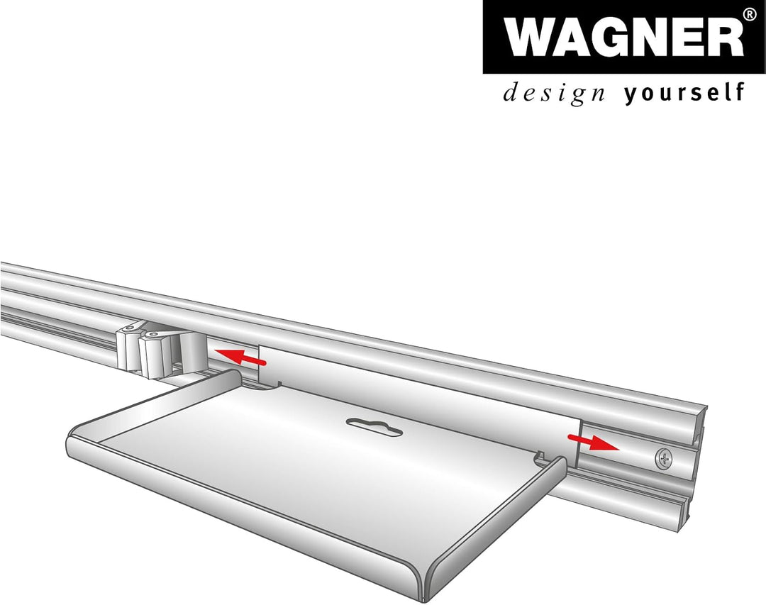 WAGNER - hooks4tools - Gerätehalter ABLAGE - 220 x 130 x 45 mm, Stahl beschichtetet Ral 9006, für Br
