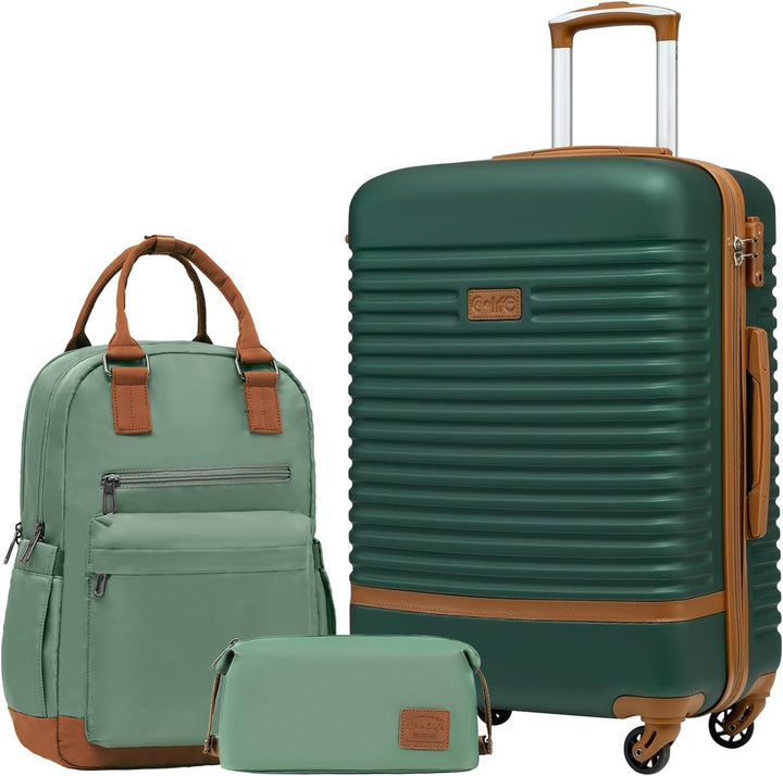 COOLIFE Koffer Trolley Koffer Reisekoffer von ABS Hartschalen Trolley 4 Rollen TSA-Schloss Der Koffe
