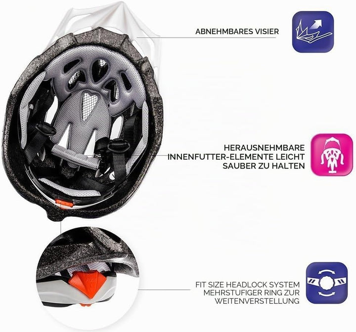 meteor® Urban Fahrradhelm Herren Damen Kinder-Helm MTB rollerhelm mädchen kinderfahrradhelm für Down