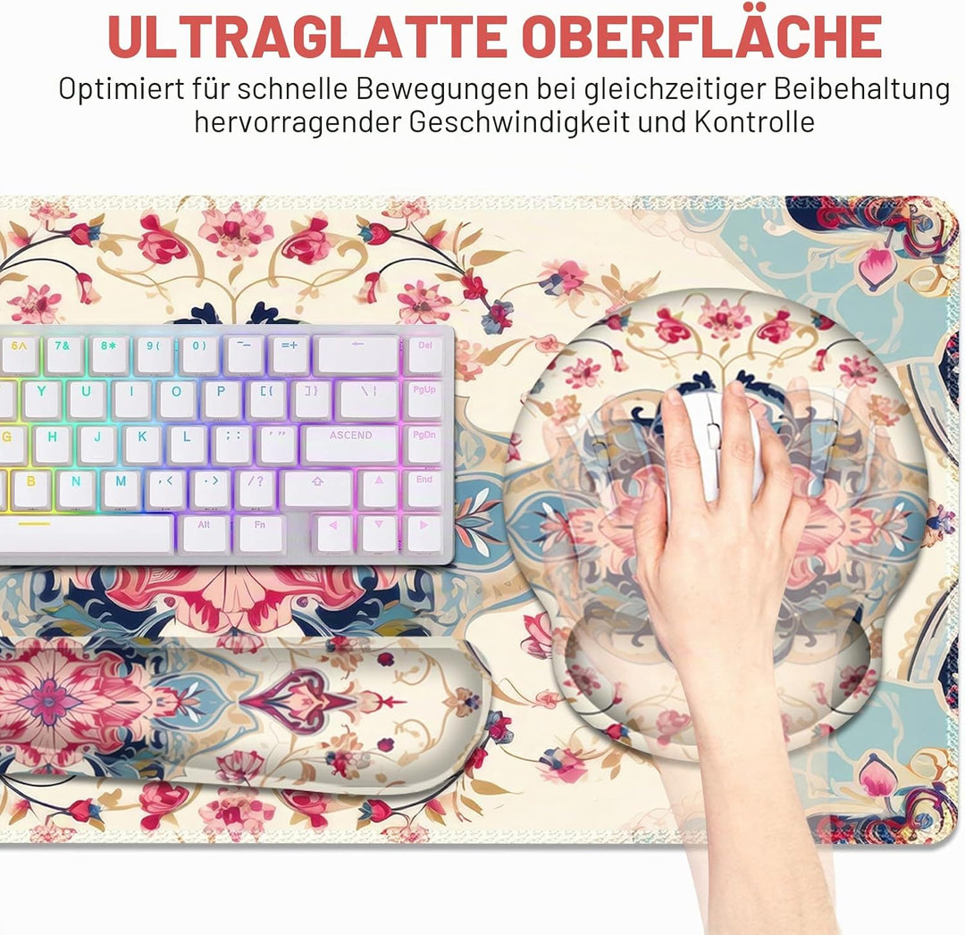 Gaming-Mauspad, grosse Schreibtischunterlage, niedlicher Schreibtischunterlage, 4-in-1 XXL-Mauspad +
