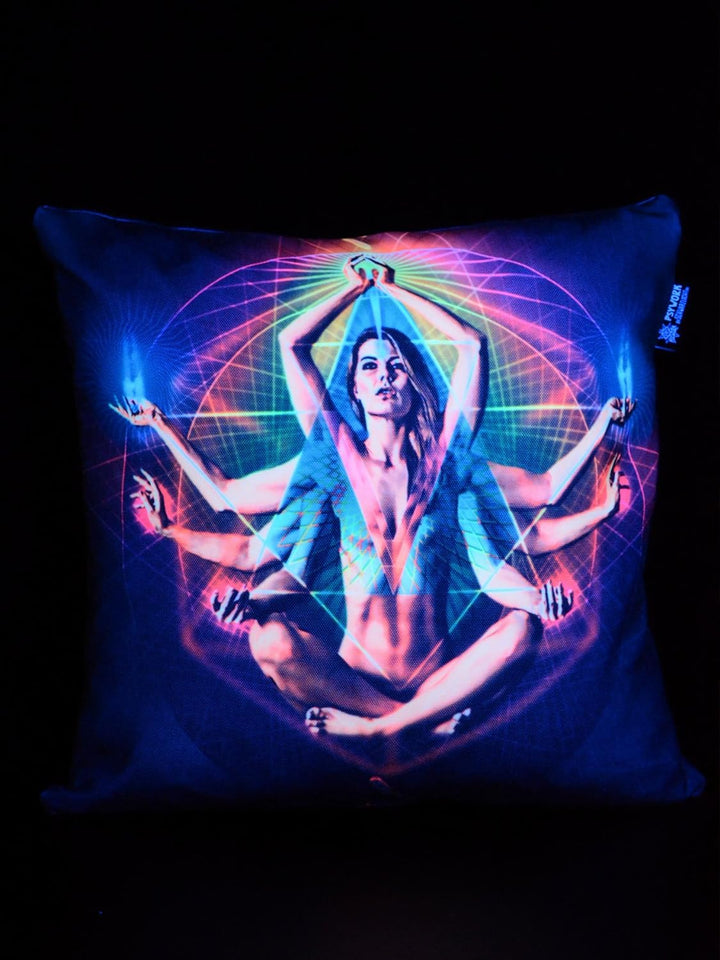 PSYWORK Schwarzlicht Kissen Neon Resonance, 40x40cm