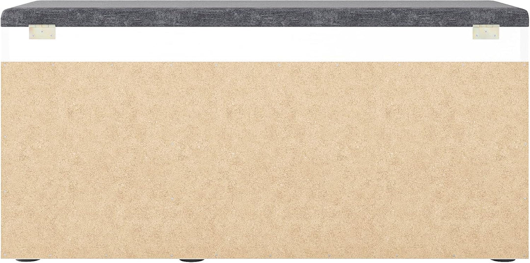 KOMTO Schuhbank mit Sitzfläche - Schuhregal Bank mit Stauraum Weiss 100 x 48 x 32 cm Schuhschrank mi