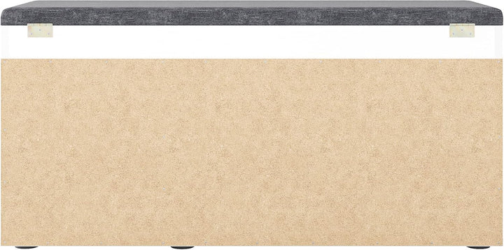 KOMTO Schuhbank mit Sitzfläche - Schuhregal Bank mit Stauraum Weiss 100 x 48 x 32 cm Schuhschrank mi