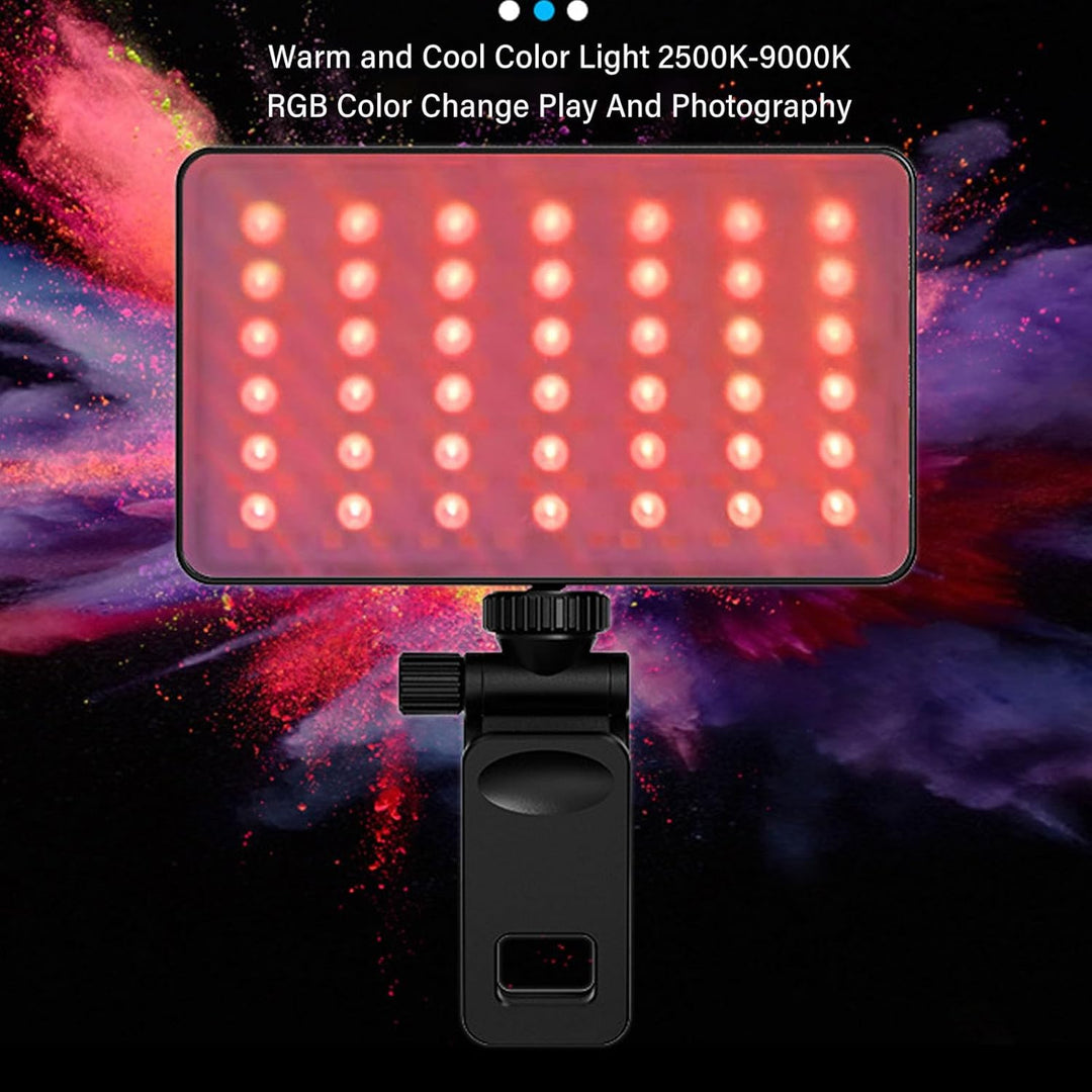 LED Selfie Licht, 360 Grad Vollfarb RGB Fülllicht mit Stativ Kugelkopf, 2500 Bis 9000 K, Leichtes LE