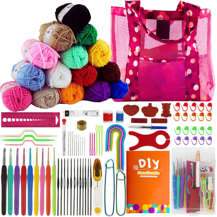 SusggO 95 Stück Häkelset für Anfänger Häkelnadel Set Häkel-Set Komplettes, Amigurumi, Häkel-Set für