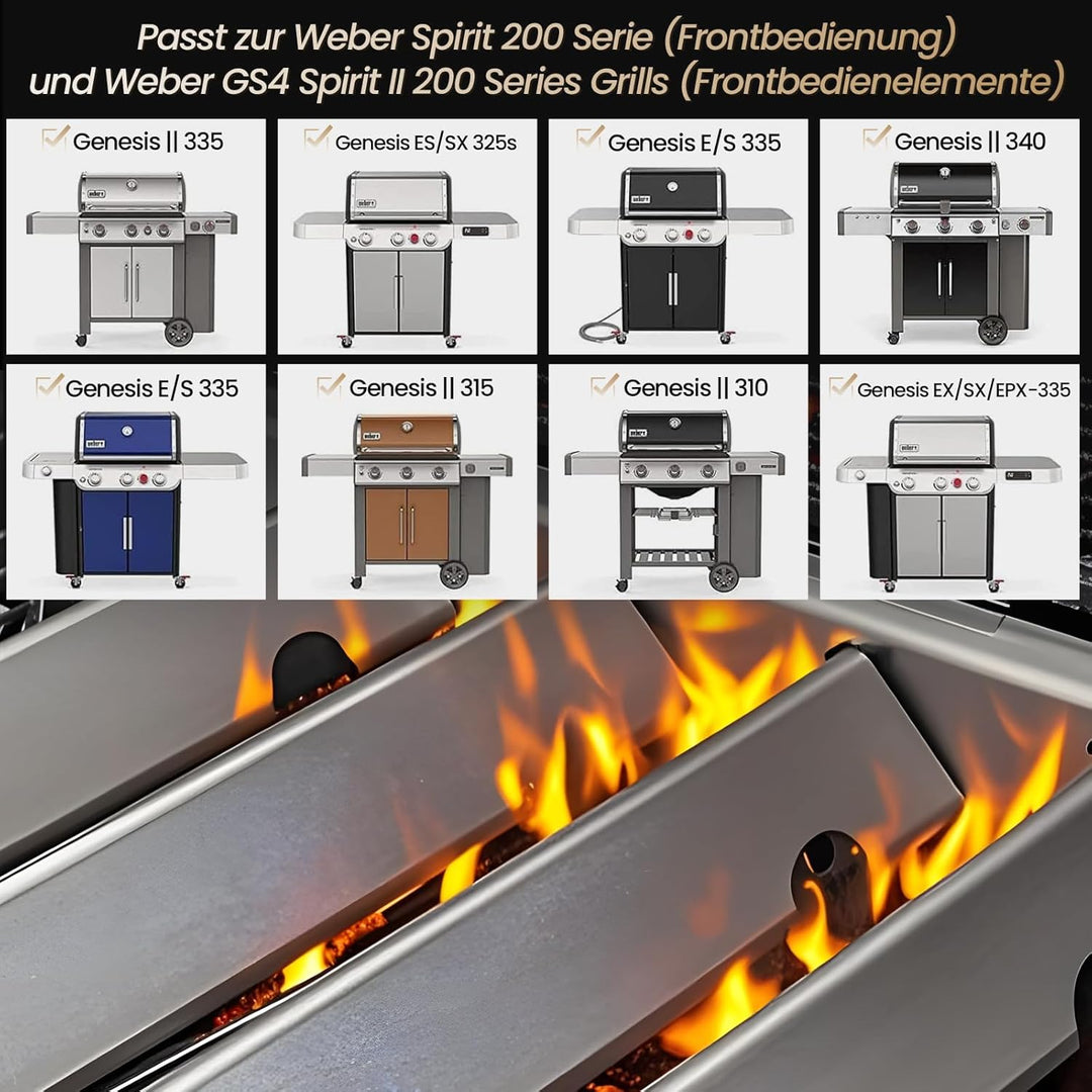 5er Edelstahl Flavorizer Bars für W-e-b-e-r Genesis II/LX 300 Serie Genesis II LX E/S-340 E-310 E-31
