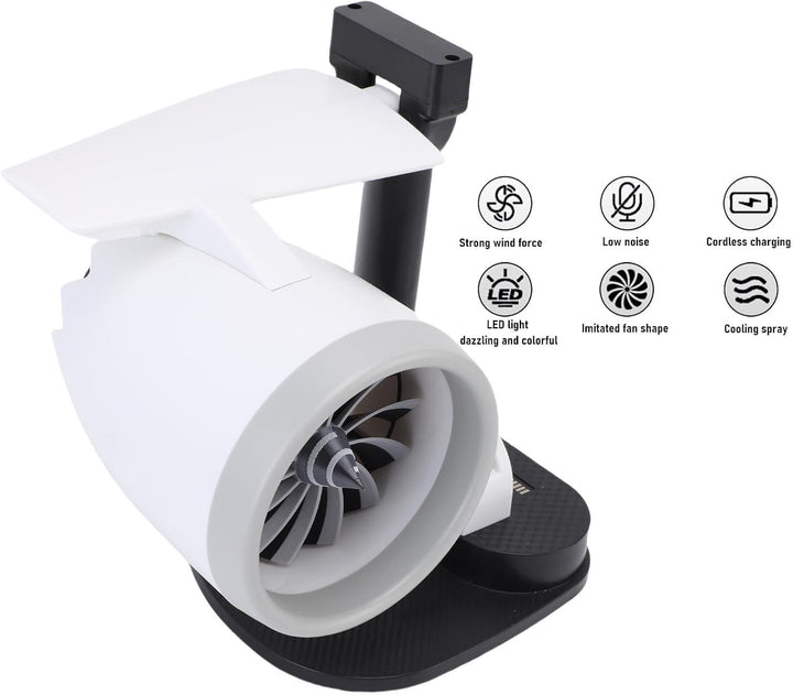 Turbojet -Desktop -Lüfter mit Luftbefeuchter, Flugzeugstrahlmotorendesschungsventilator, JET -Motor