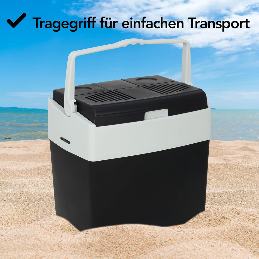 Brixy Elektrische Kühlbox - 30L - Kühlbox - 12V und 230V - Frigobox - Kühlen und Heizen - Schwarz