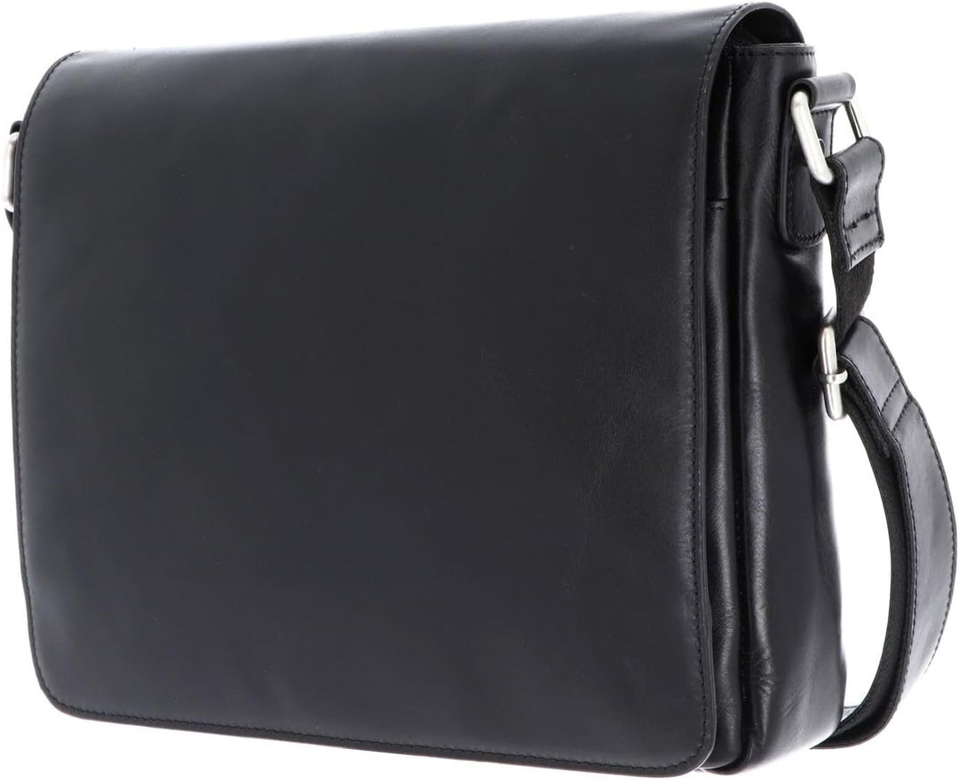 Leonhard Heyden Cambridge Kuriertasche mit Laptopfach 32 cm Schwarz, Schwarz