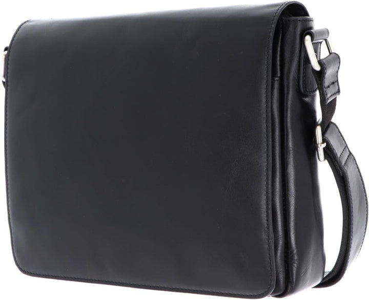 Leonhard Heyden Cambridge Kuriertasche mit Laptopfach 32 cm Schwarz, Schwarz