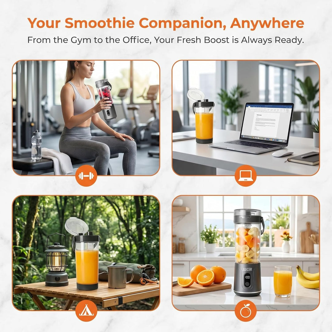 Tragbarer Mixer, Mini Standmixer und Smoothie-Maker, Portabler Elektrischer Saftpresse, USB Wiederau