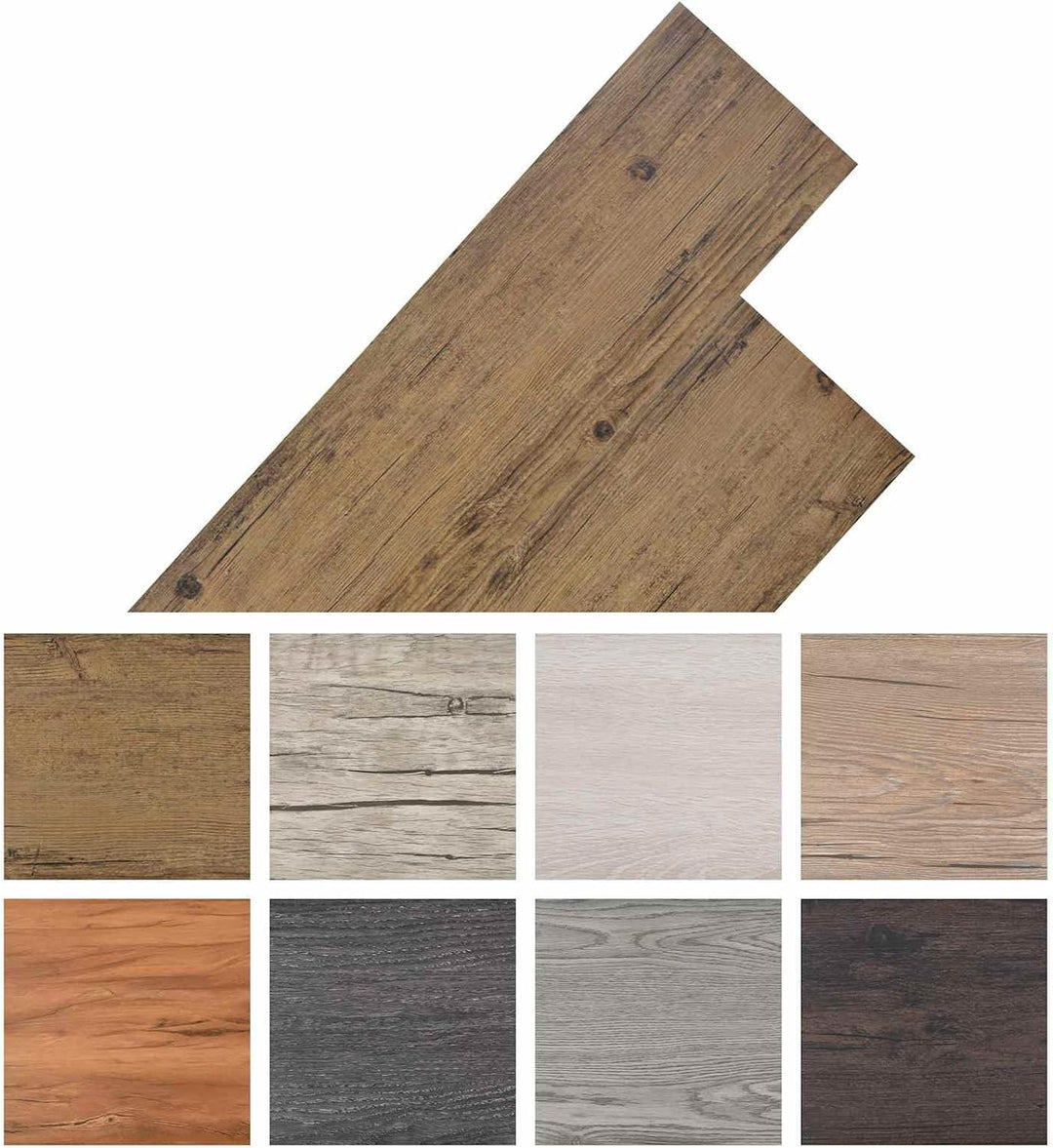 Bodenplanken Walnussbraun PVC 18 Stück 5,26 m² selbstklebend Innenbereich modern robust einfache Ver