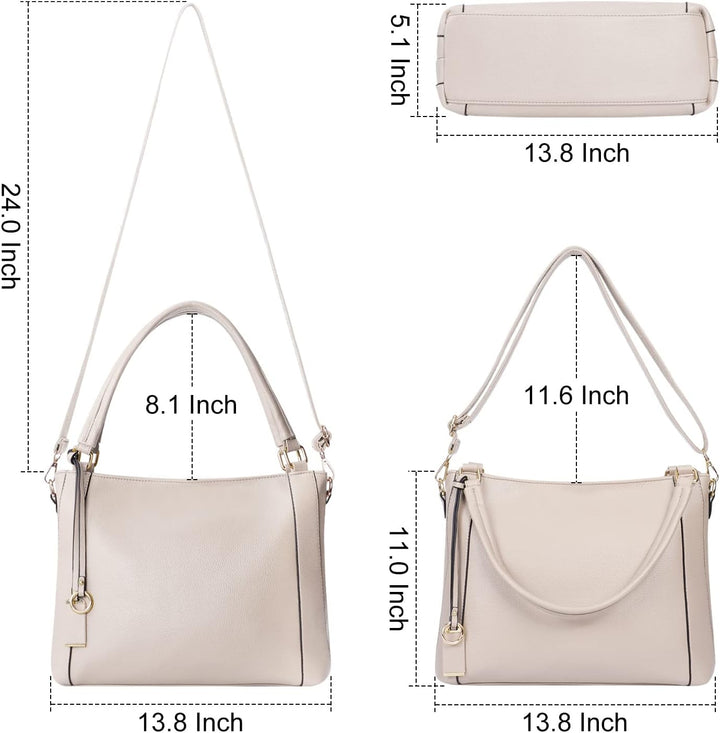 HAWEE Mode Damen Handtasche aus Weiches PU-Leder Umhängetasche Grosse Schultertasche mit Reissversch