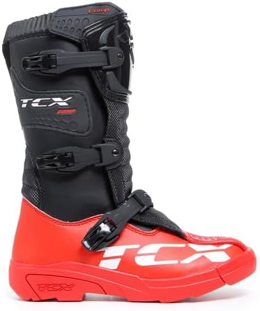 TCX Herren Motorcycle Boot 34 EU Schwarz Rot, 34 EU Schwarz Rot
