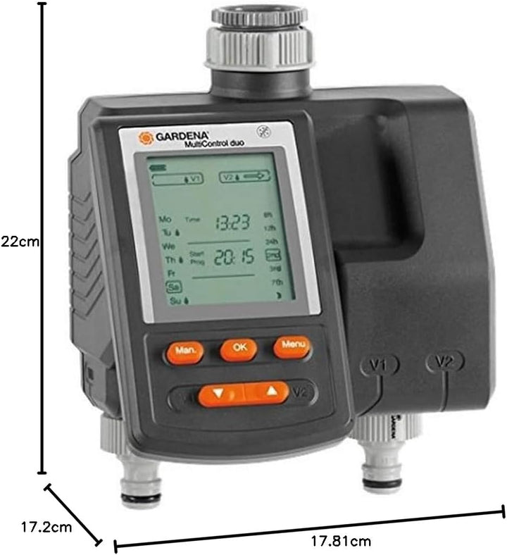 Gardena 271687 Bewässerungscomputer MultiControl duo: Automatische Bewässerungssteuerung, Wochentage