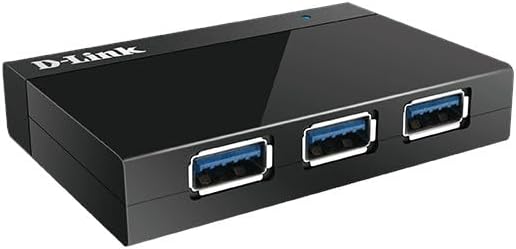 D-Link DUB-1340 4 Port USB 3.0 Hub (abwärtskompatibel, Geschwindigkeiten von bis zu 5 Gbit/s) schwar