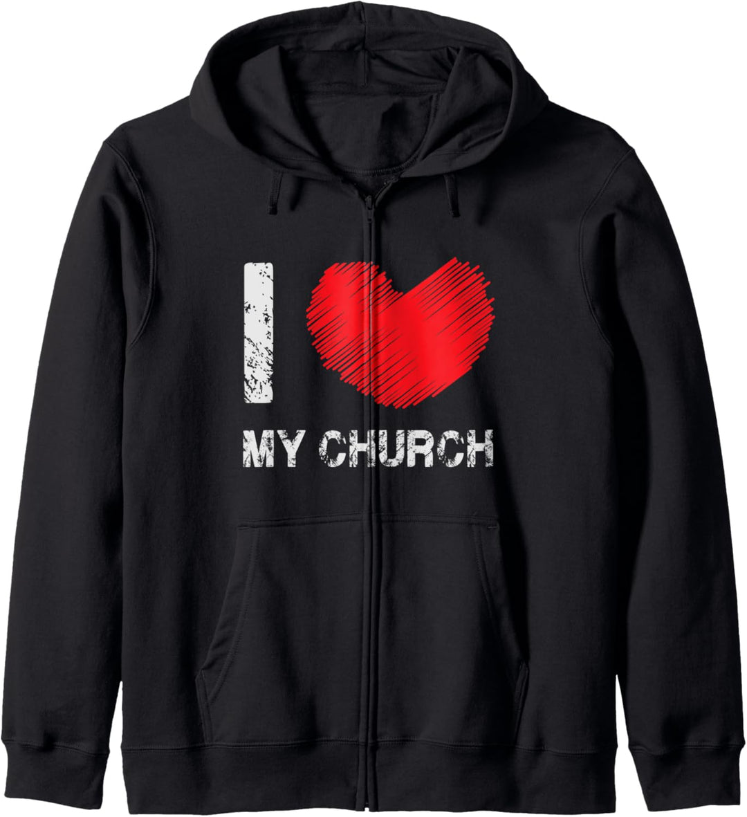 I Love My Church - Christian Faith - Heart SIlhouette Image Kapuzenjacke