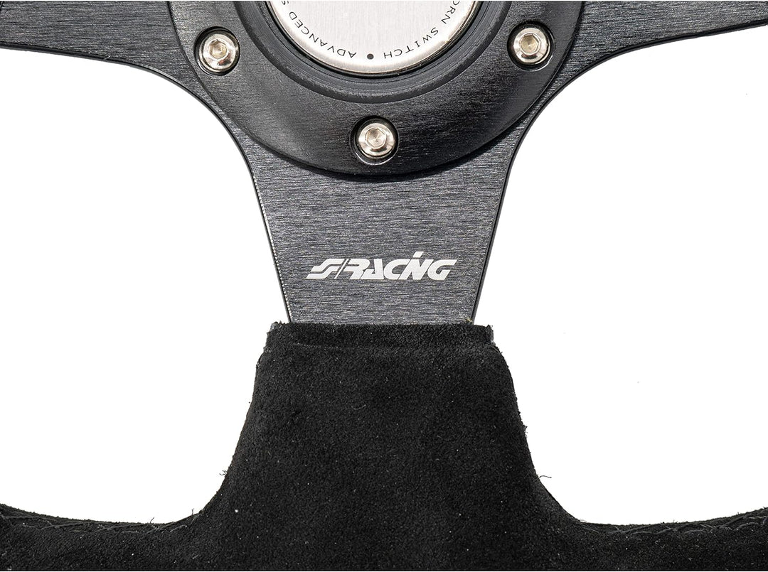 Simoni Racing Universal Lenkrad X2 Shammy Leather - Schwarz Suède - Durchmesser 330mm